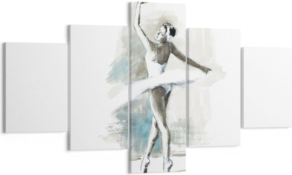 Bild auf Leinwand - Leinwandbild - 5 Teile - Ballerina Tanz Frau - 125x70cm - Wand Bild - Wanddeko - Wandbilder - Leinwanddruck - Bilder - Wanddeko...