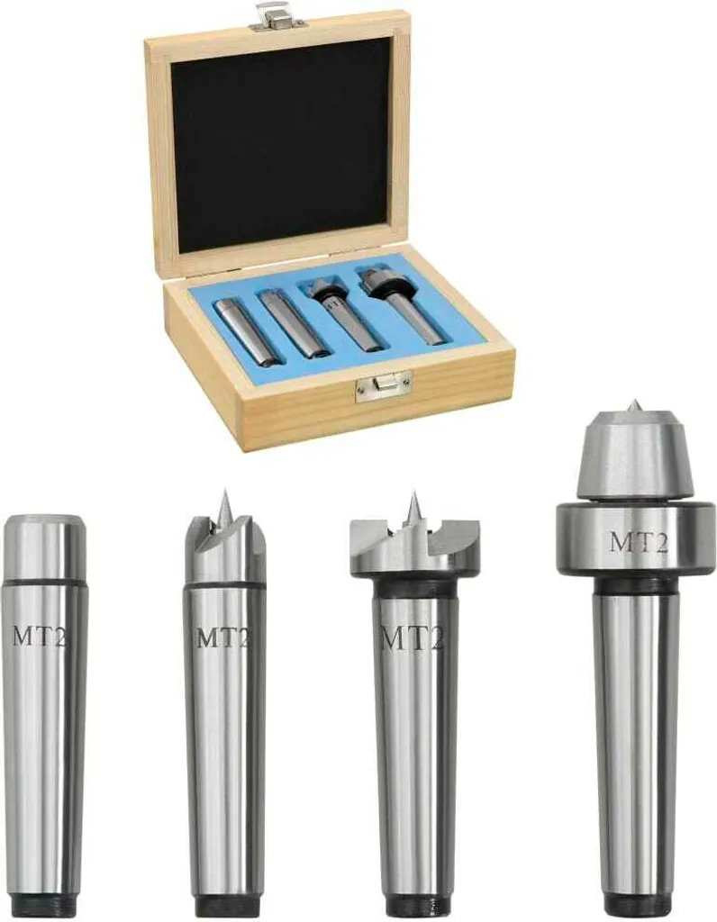 Kit Accessoires de Tournage MT2 en Acier de Haute Précision - 4 Pièces