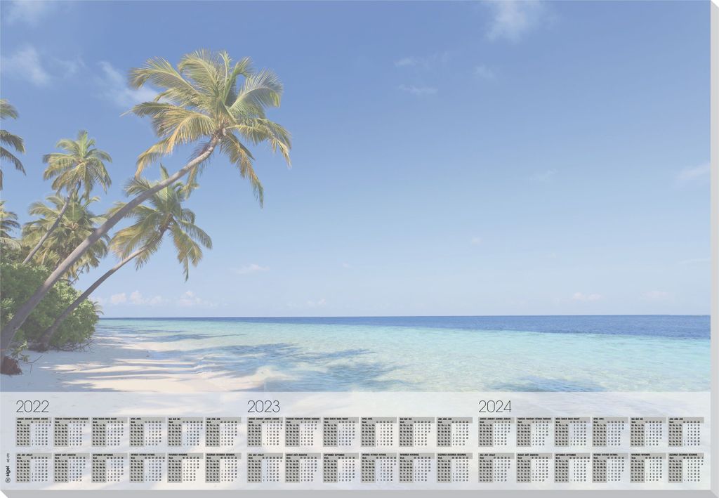 SIGEL HO470 Papier-Schreibunterlage Design, Beach, 595x410 mm, 30 Blatt