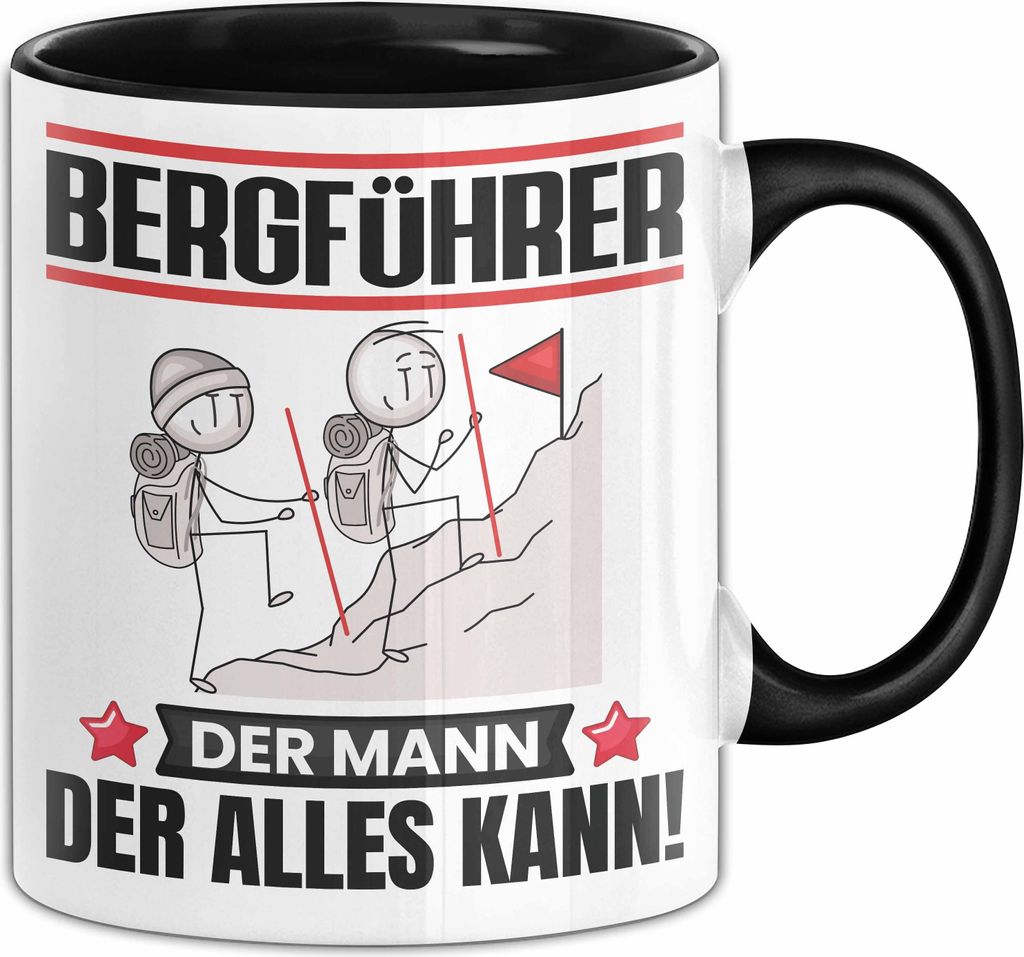 Bergführer Tasse Geschenk für Bergführer Der Mann Der Alles Kann Geschenkidee zum Geburtstag (Schwarz)