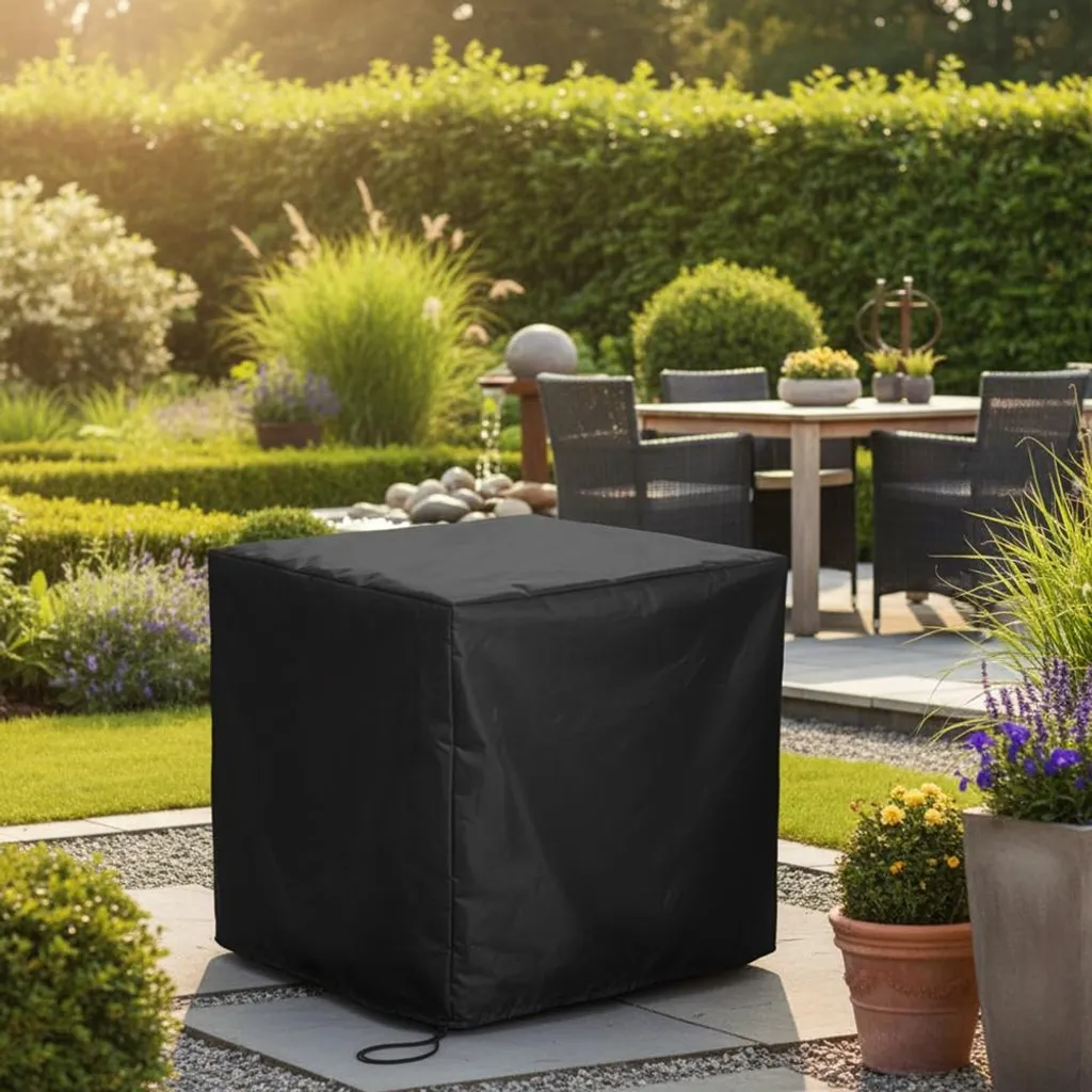 Copertura protettiva 63x58x112 Nero mobili da giardino in rattan copertura telone copertura intemperie