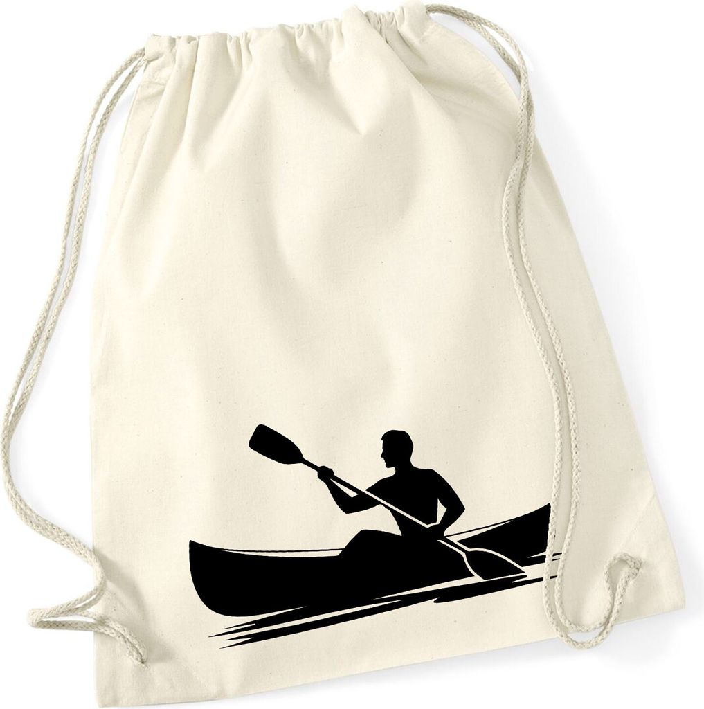 Huuraa Turnbeutel Canoeing Kajakfahren 12 Liter Natural Baumwolle Rucksack Geschenkidee