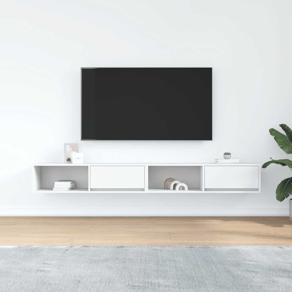 Stabli TV-Schränke 2er-set - Weiß 100x31x25,5cm Holzwerkstoff - DE810218 - TV-Schränke