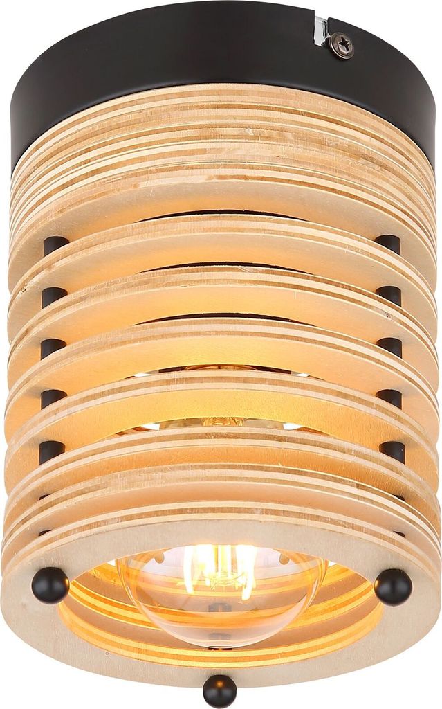 GLOBO Deckenleuchte Wohnzimmer Deckenlampe Schlafzimmer Holz Optik 15666D