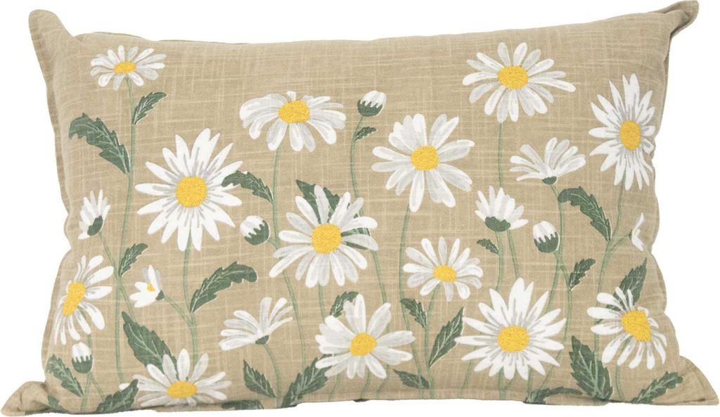 Zierkissen aus Baumwolle mit Margeritenmotiv