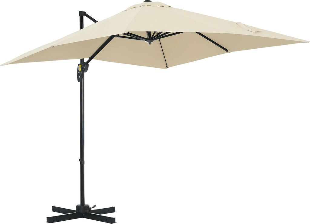 Outsunny Parasol déporté carré inclinable manivelle avec Image du produit 