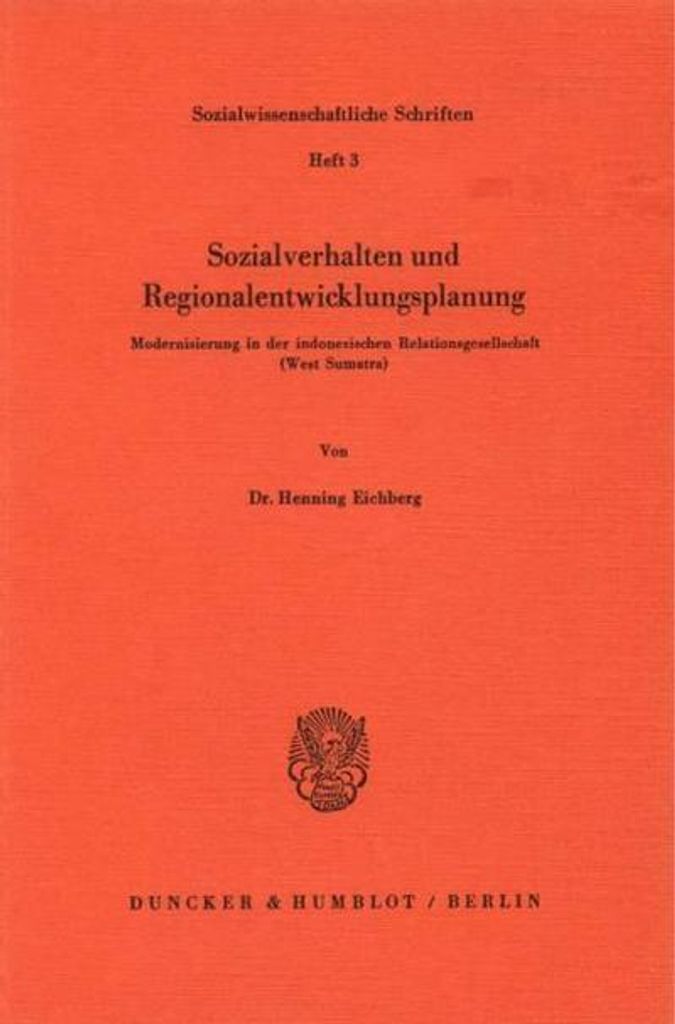 Sozialverhalten und Regionalentwicklungsplanung.