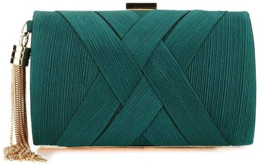 Sac pochette de fête vert - Accessoire de cérémonie pour femme chic
