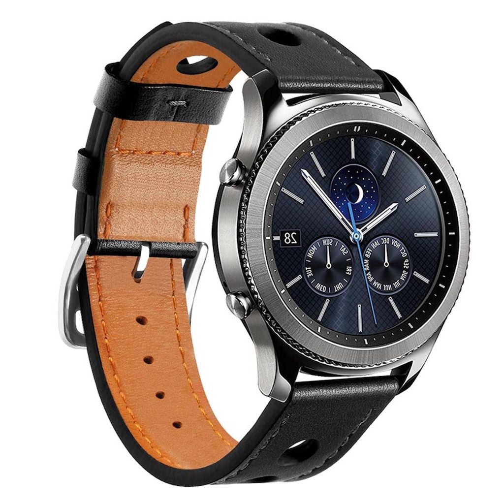 BStrap Leather Italy Armband für Huawei Watch 3 / 3 Pro, black