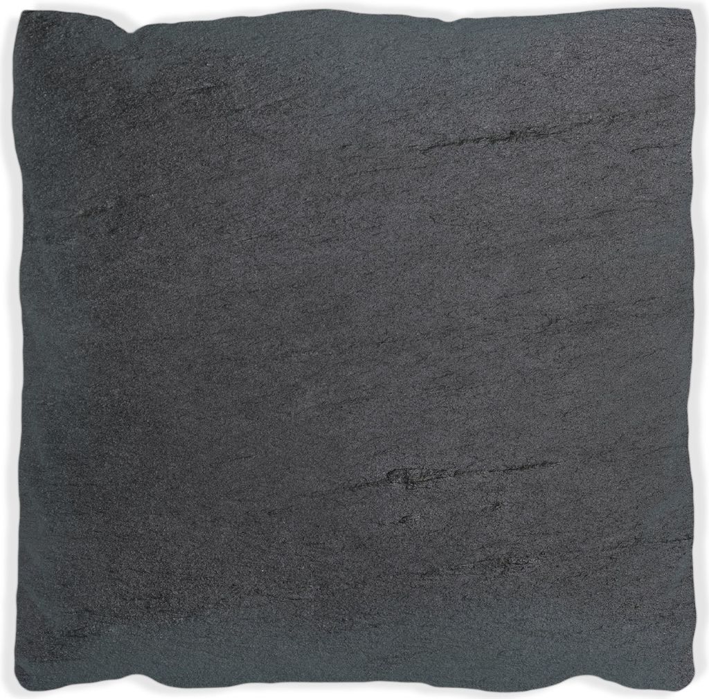 Wallario Premium Kissen, weiche Oberfläche, mit Motiv Schwarze Schiefertafel Optik - Steintafel, Größe: 60 x 60 cm, mit weißer Rückseite