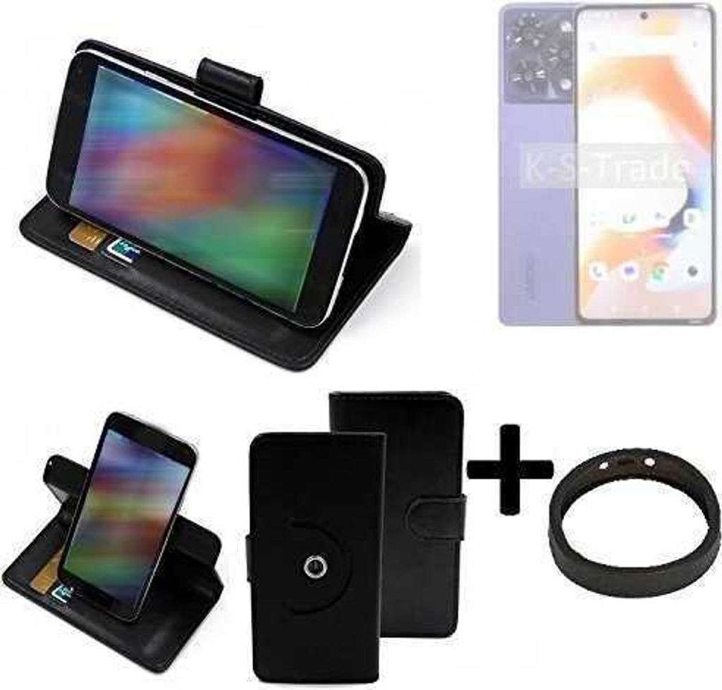 K-S-Trade Case Schutz Hülle kompatibel mit UMIDIGI A15 Pro 5G + Bumper Handy Hülle Flipcase Smartphone Cover Handy Schutz Tasche Walletcase schwarz