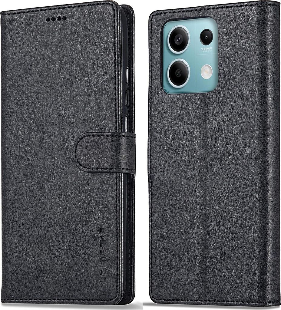 Hülle für Xiaomi Redmi Note 13 Pro 5G/Poco X6, Klapphüllen Brieftasche Leder Magnetverschluss Ständer Schutzhülle Schwarz