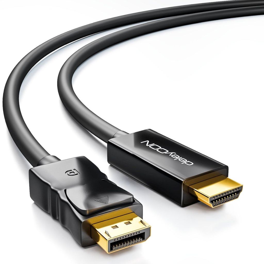 deleyCON 1m DisplayPort zu HDMI Kabel 4K UHD FullHD 1080p - Produktbild 