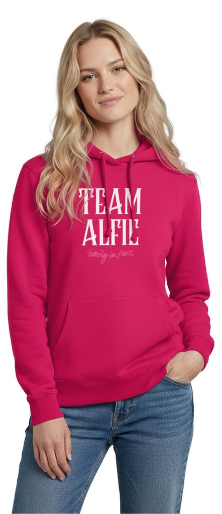 Spreadshirt Emily In Paris Team Alfie Damen Hoodie, XL, dunkles Pink