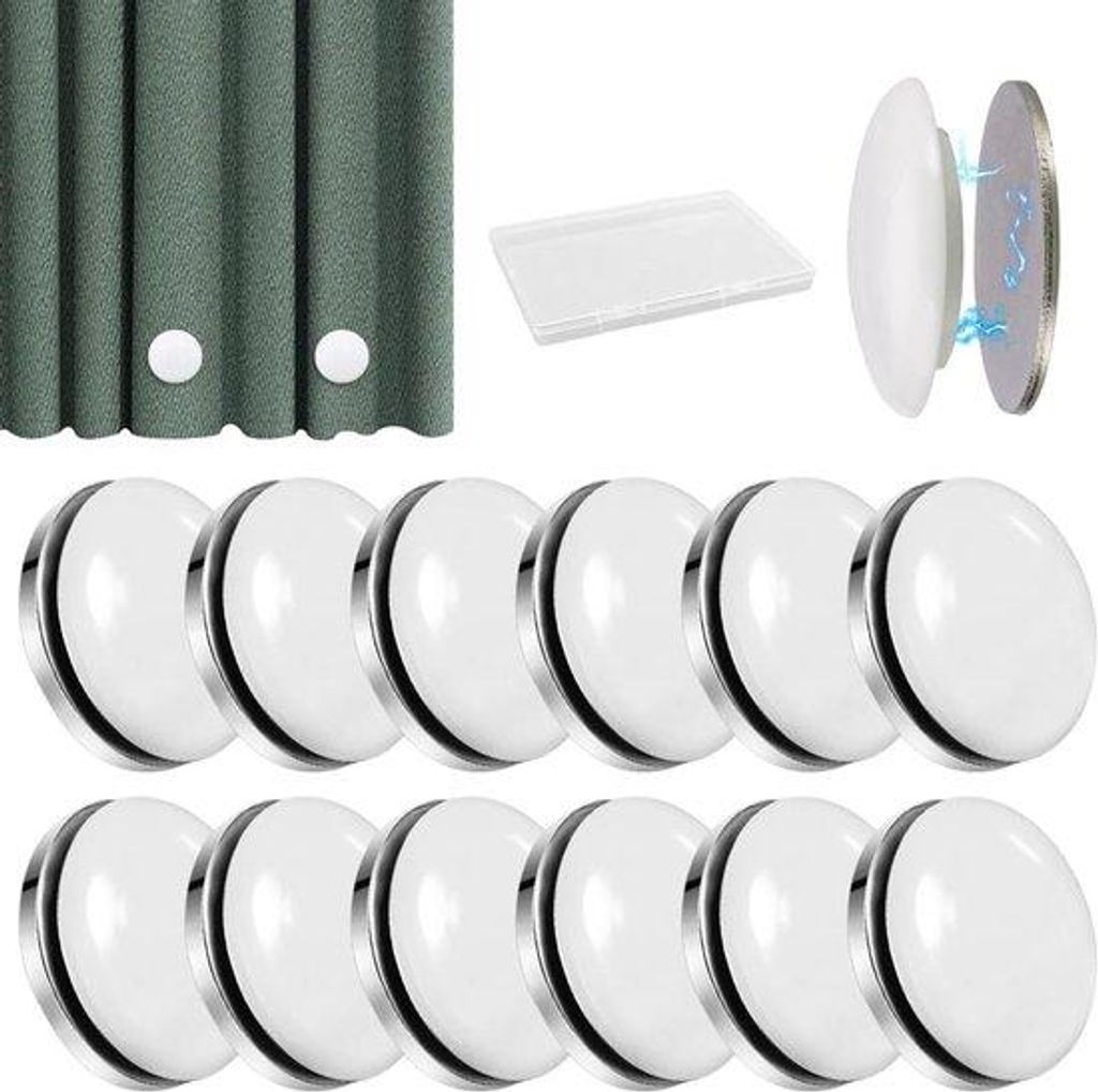 Magnetische Gewichten 12 Stück weiß für Dusche und Tischdecken