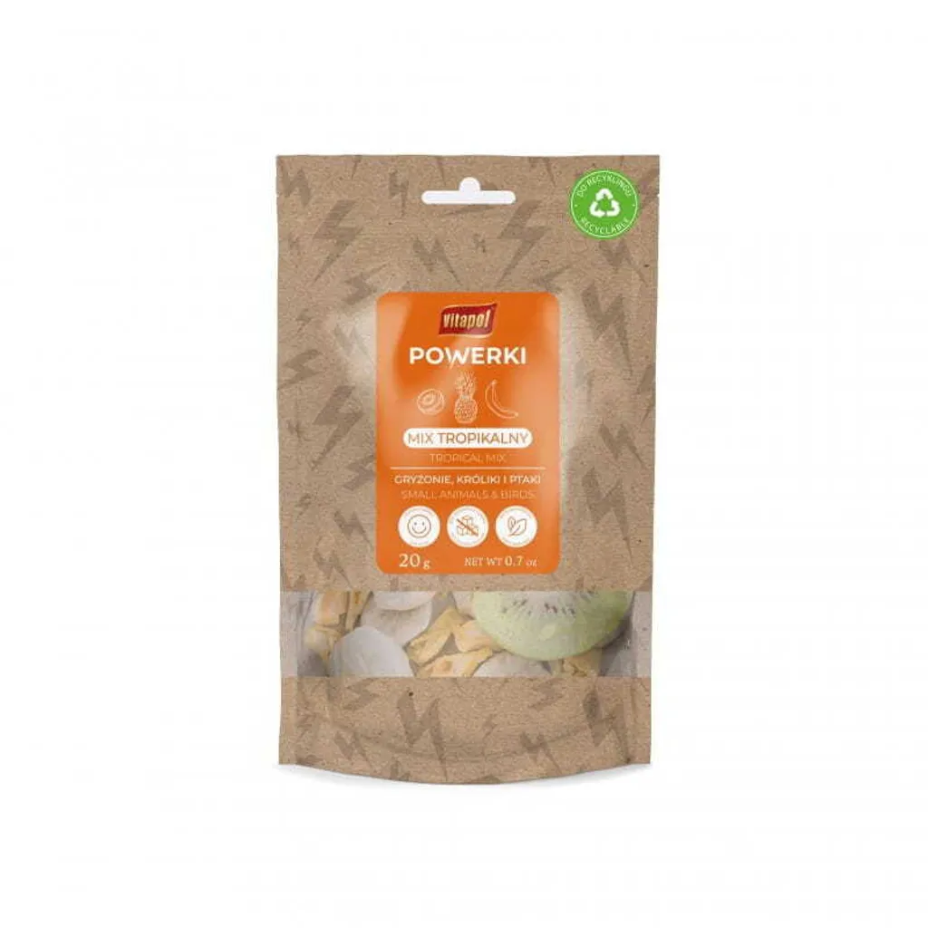 Amore Tropicale: Mix Frutta Liofilizzata 20G per Conigli e Pappagalli