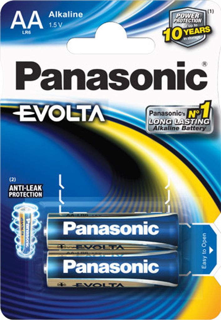 1x2 Panasonic Evolta LR 6 Mignon AA LR6EGE/2BP