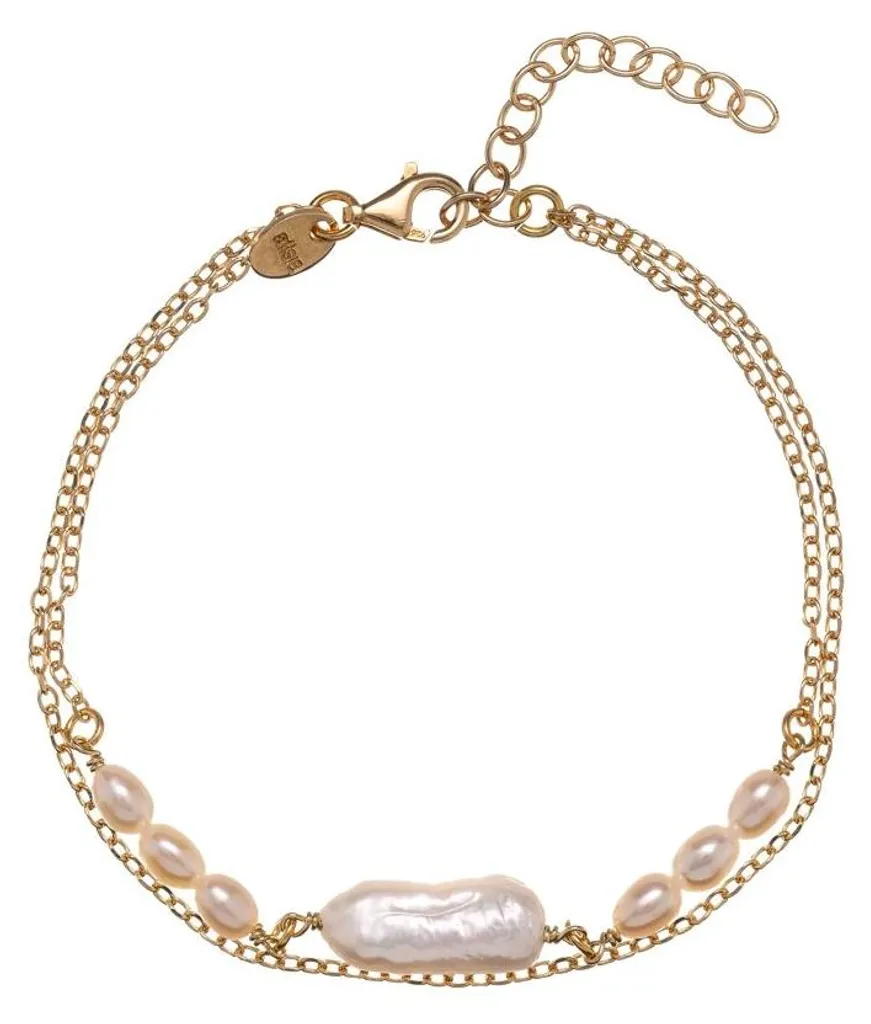 Bracelet double rang plaqué or perles véritables AL5114.01.000 chic