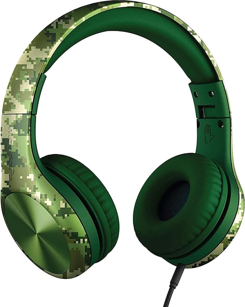 Pro Jungen-Kopfhörer für die Schule - für den Komfort von Kindern entwickelt, faltbares Over-Ear mit Inline-Mikrofon mit Kabel Digital-Camouflage