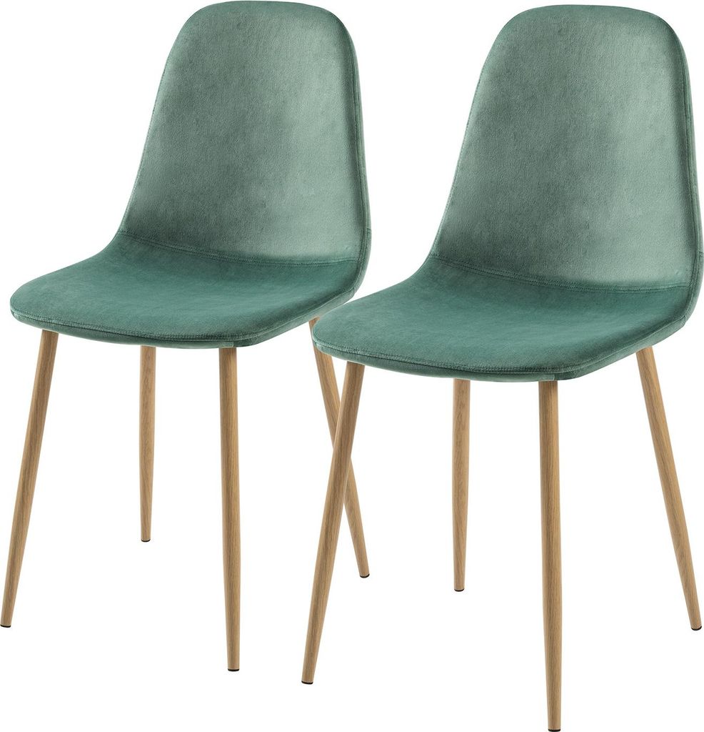 POLSTERSTUHL - Samt / Metall, Eiche Nachbildung