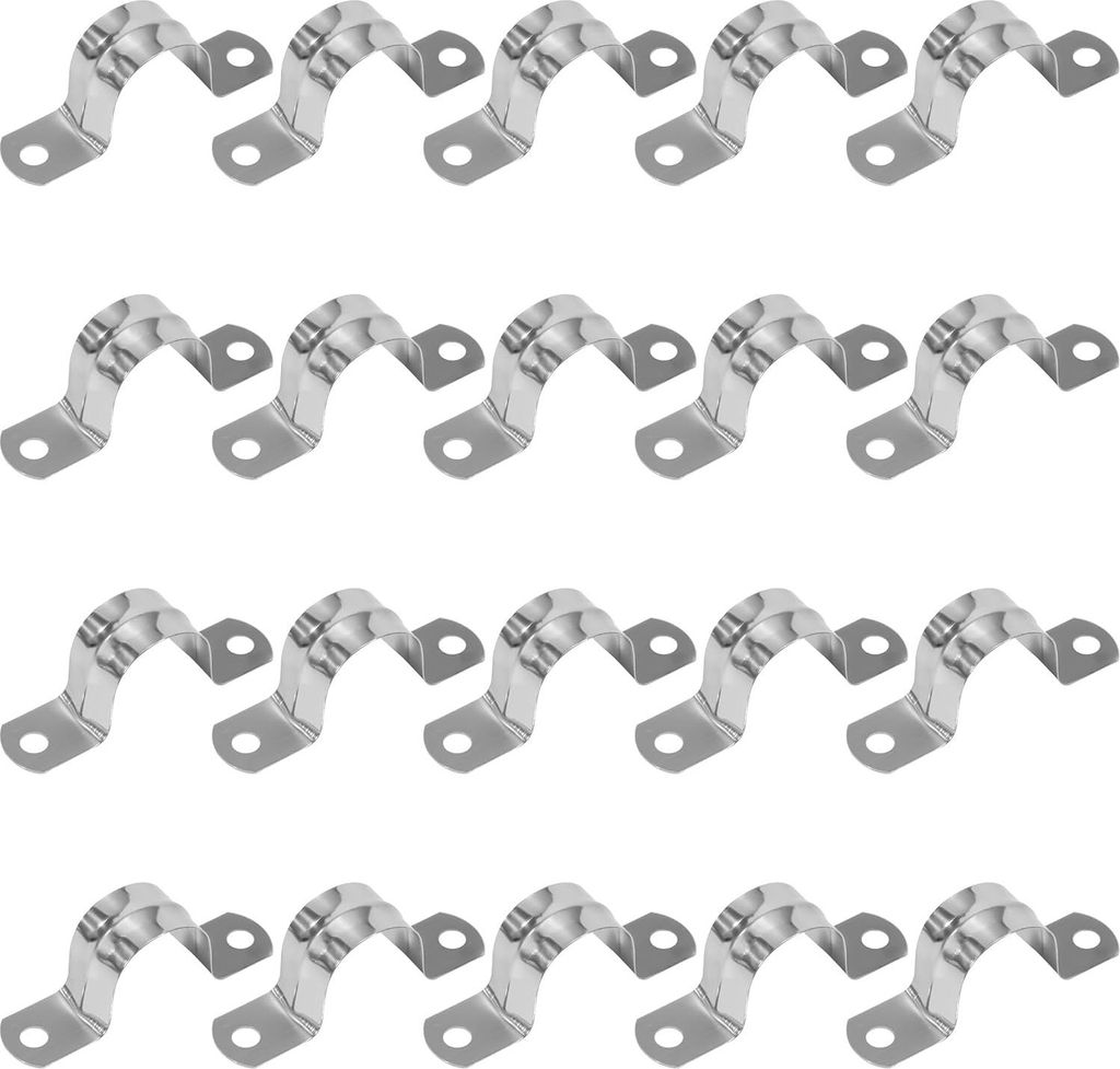 QIMEI-SHOP Schlauchschellen 25 mm Edelstahl Rohrschelle 304 Schlauchschellen für Wasserschlauch, Gasschlauch, Packung mit 20