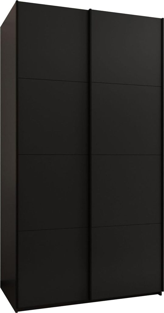 MEBLE KRYSPOL LUX 1 Kleiderschrank - 245,5x140x64cm - Schwarz, Schwarz, Schwarz