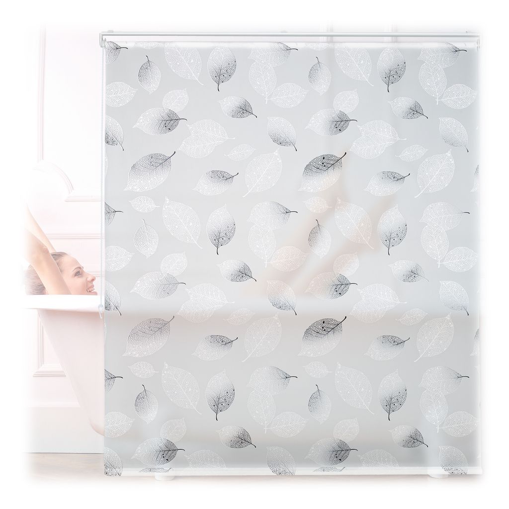 relaxdays Duschrollo Blätter 140,0 x 240,0 cm