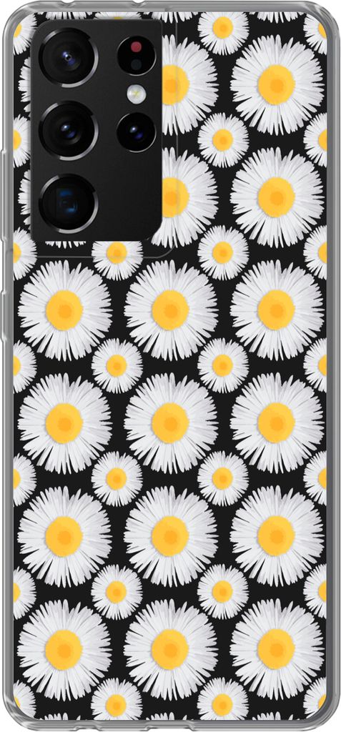 MuchoWow Handyhülle Schutzhülle Hülle für Telefoonhoesje Samsung Galaxy S21 Ultra Muster - Gänseblümchen - Blumen - Mädchen - Kinder - Kin...