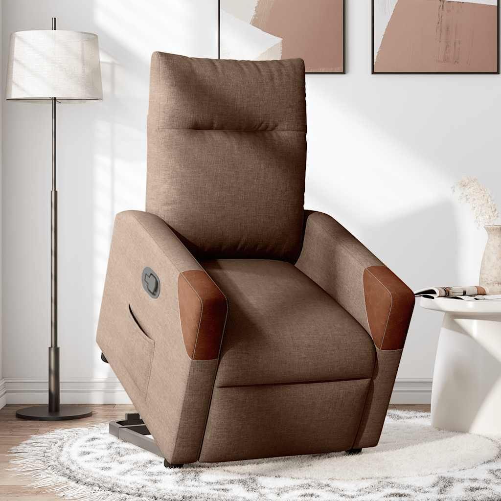 "SALE 2026"Relaxsessel- TV-Sessel - Einzelsofa elegantes Design - mit Aufstehhilfe Braun Stoff - 69x86x100cm - Couchsessel DEMöbel395645