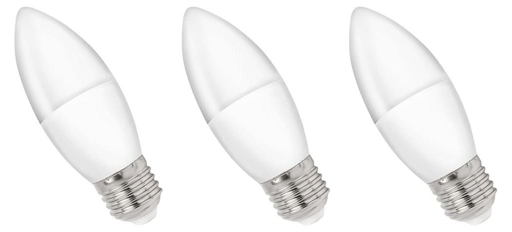 Spectrum LED-Kerzenbirne E27 8W - 230V - 710 Lumen - 3000K Warmweiß - Gemütliches Licht - Energieeffizient - 3 Stück