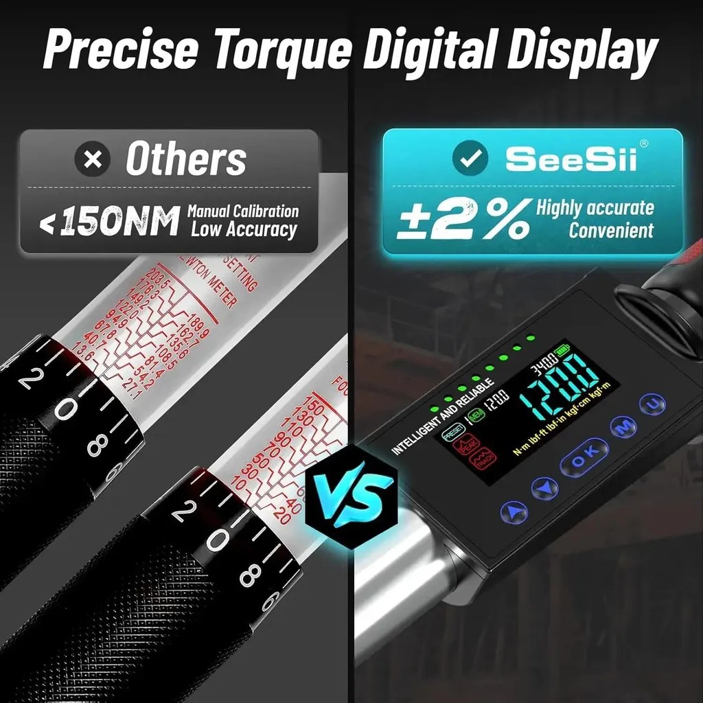 Clé dynamométrique 17-340 Nm numérique avec signal sonore et LED - 6