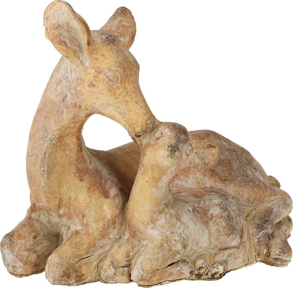 Deko Rehfigur mit Kitz für Wohnzimmer und Tischdekoration