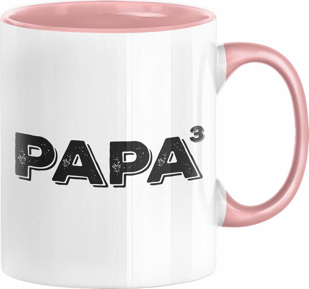 Papa 3 Kinder Papa Hoch 3 Geschenkidee zum Vatertag von Drei Kindern (Rosa)