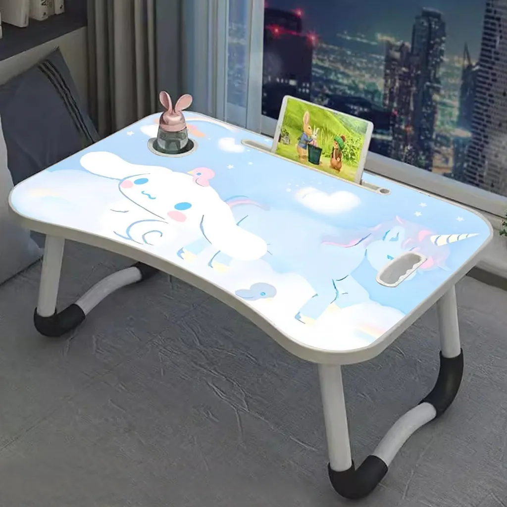 Plateau de lit pour ordinateur portable pliable : bureau d'appoint bleu