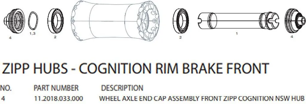Adaptateurs de moyeu Zipp Cognition avant pour roue de vélo carbone