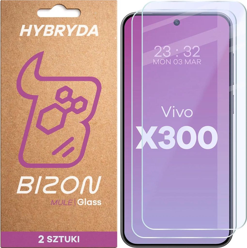 2x Flexibles Hybridglas für Vivo X300, Bizon Glass Mule Duo