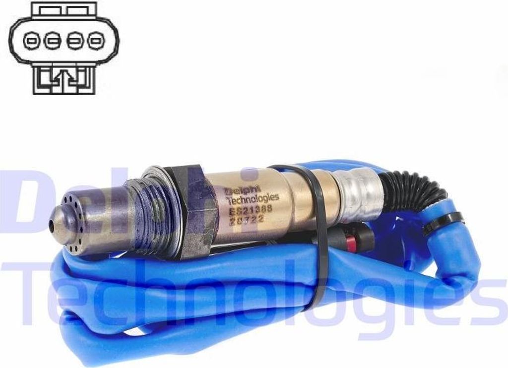 DELPHI Lambdasonde für FORD Kuga Mk2 (DM2) nach-Kat Planarsonde Beheizt 840mm ES21388-12B1