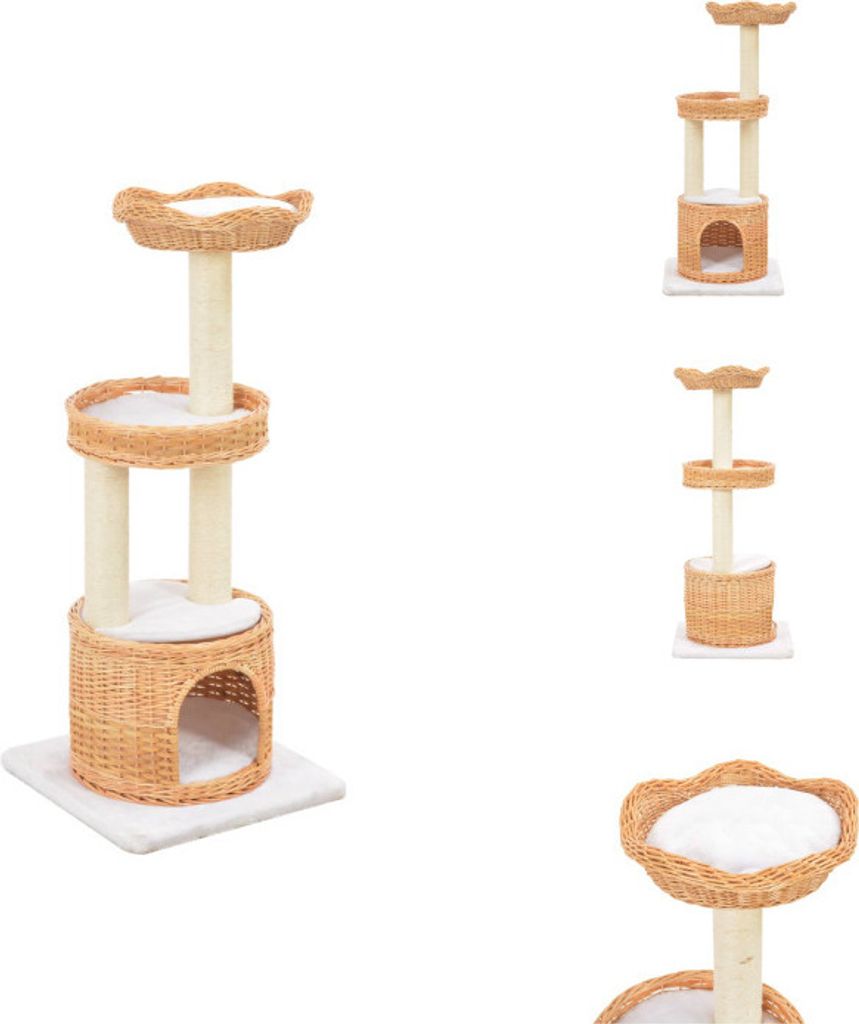 vidaXL Katzen-Kratzbaum Sisal Natürliches Weidenholz - Kratzbäume