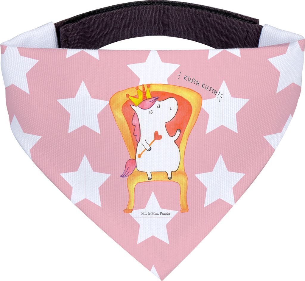Mr. & Mrs. Panda Hundehalstuch Einhorn König - Rot Pastell - Geschenk, Bandana, Krone, Unicorn, Dreieckstuch, Bundeskanzler, Hunde Halstuch, Hunde...