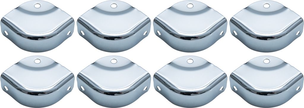 HMF 14960-09 Runder Eckenschutz für Koffer, 8 Stück, 32 x 32, Silber verzinkt