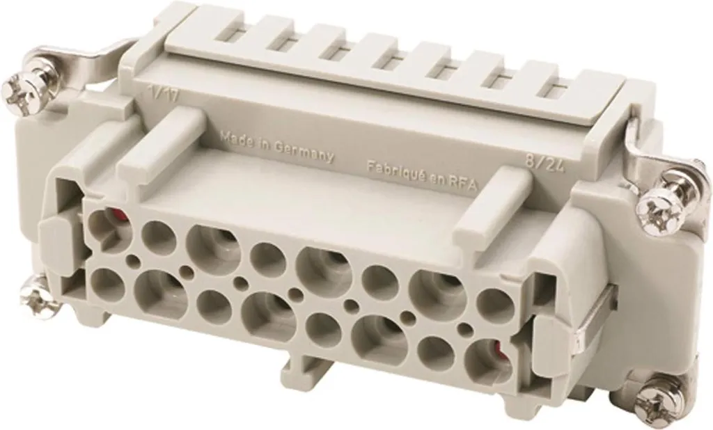 Insert femelle HARTING Han 6HvES 6/2+PE Raccordement à ressort 8 pôles