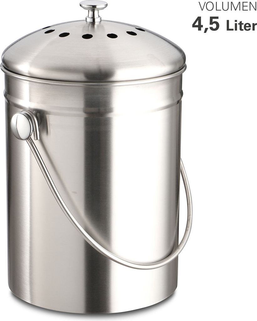 Karl Weis Biomüll-Abfalleimer 4,5 Liter, mit Kohlefilter, Produktbild 