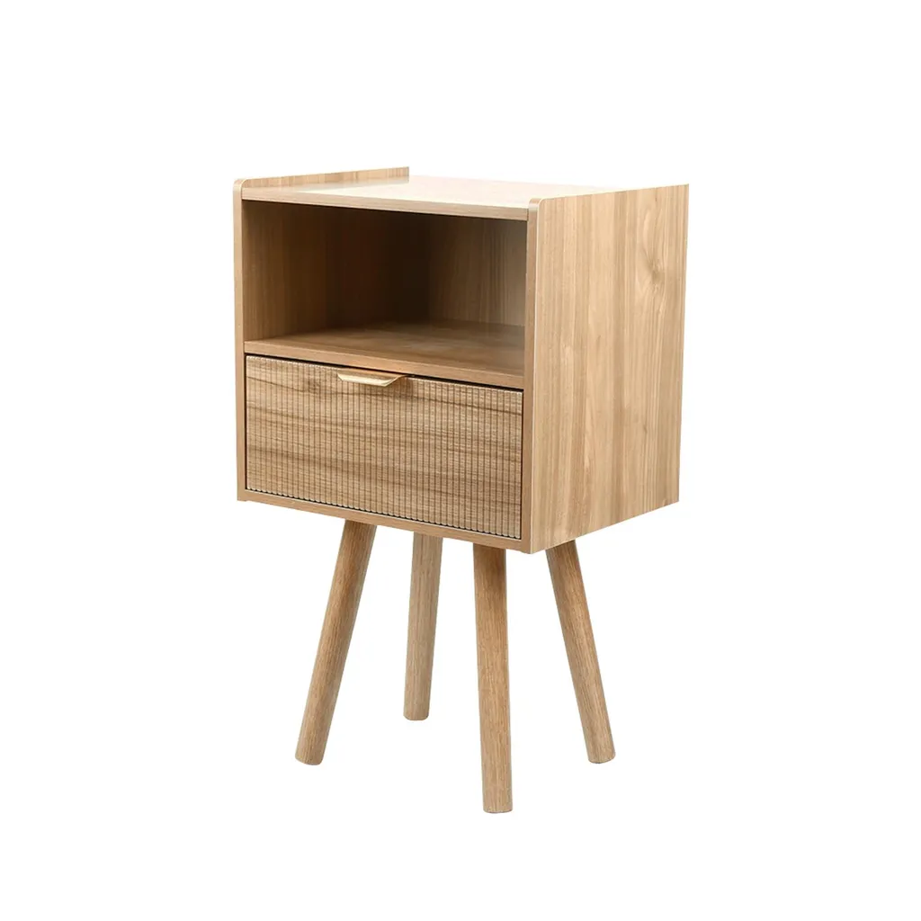Commode de nuit marron avec tiroirs de rangement chevet pour salon