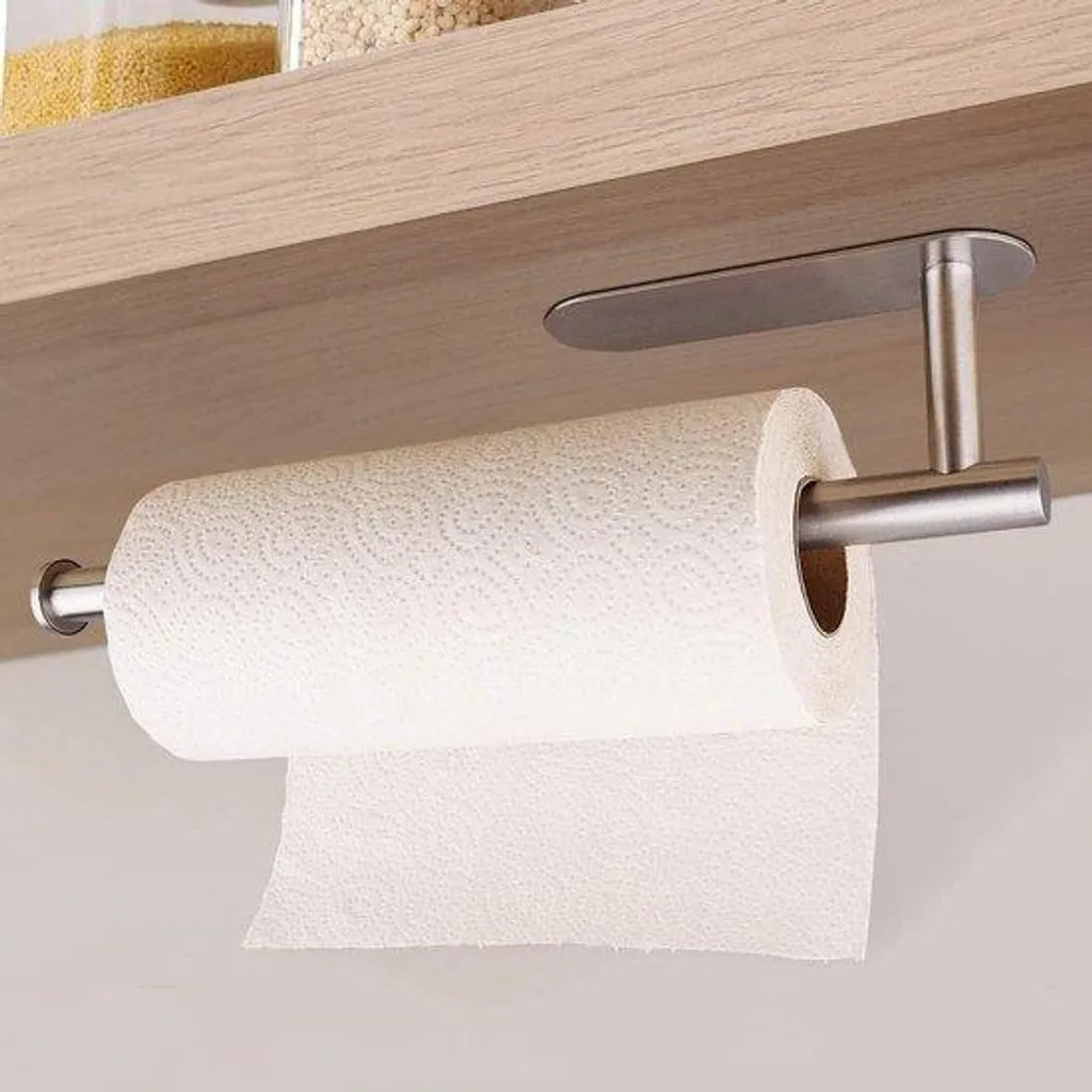 Porte-papier mural inox brossé anti-rouille - Fixation stable et solide