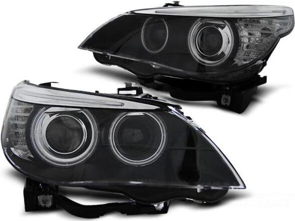 Xenon CCFL Angel Eyes Scheinwerfer passend für BMW 5er E60/E61 05-07 schwarz