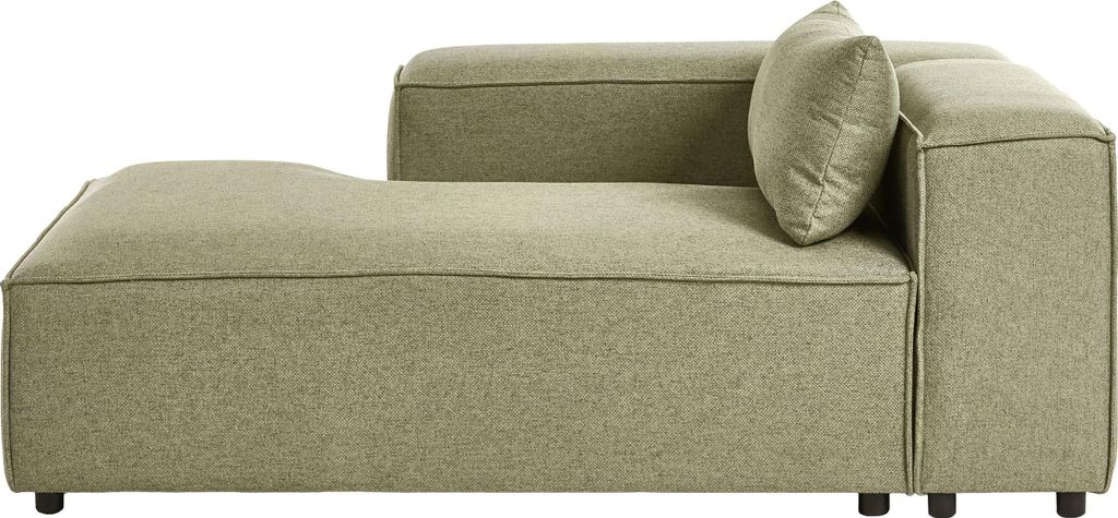 BELIANI Chaiselongue Rechts Hellgrün Stoff Niedrig Modular mit Kissen Rückenlehne und Armlehnen Modernes Design Récamiere Liegesofa Sofaliege