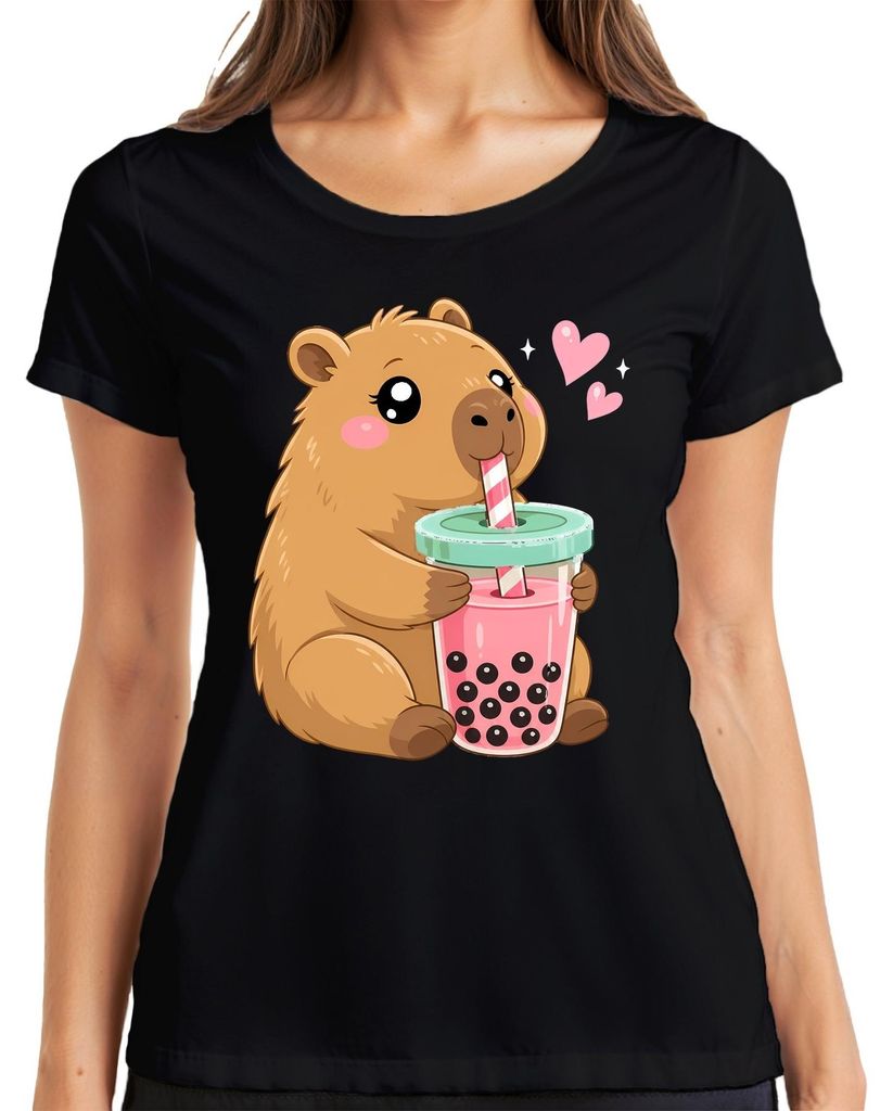 Kawaii Capybara Boba Bubble Tea Süß Wasserschwein Japan Produktbild 