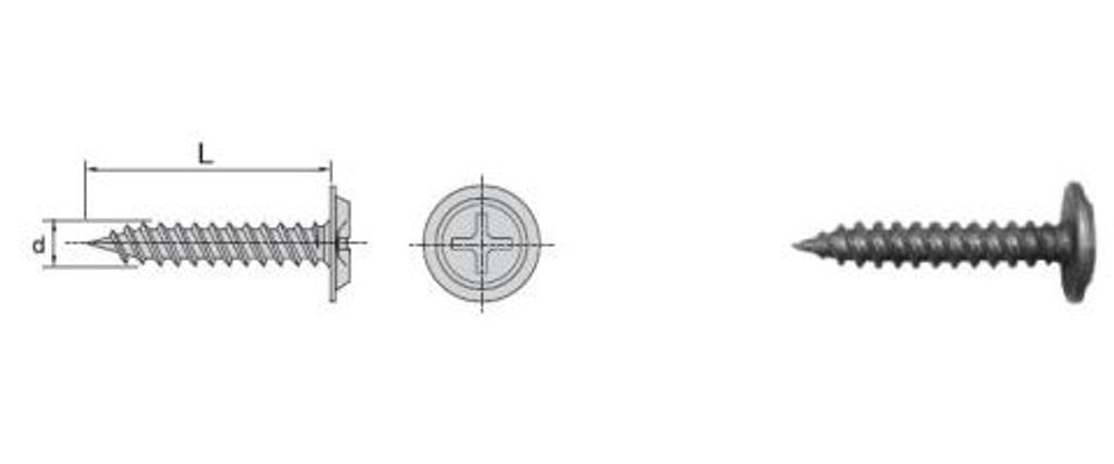 Wkręt Z Łbem Podkładkowym Fosfatyzowany 4.2*25Mm Kg - 522 4.2*25Kg