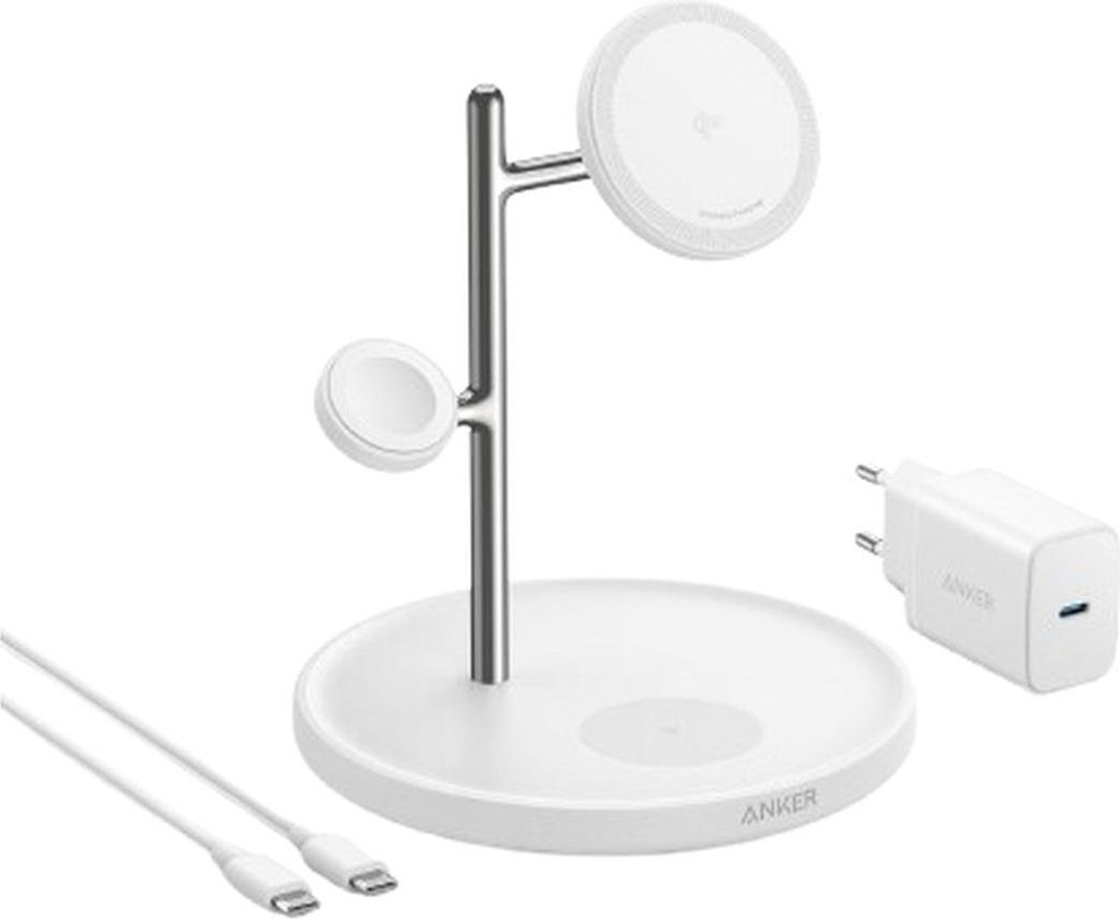 Anker MagGo 3-in-1 Wireless Charger 15W Stand Weiß Produktbild 