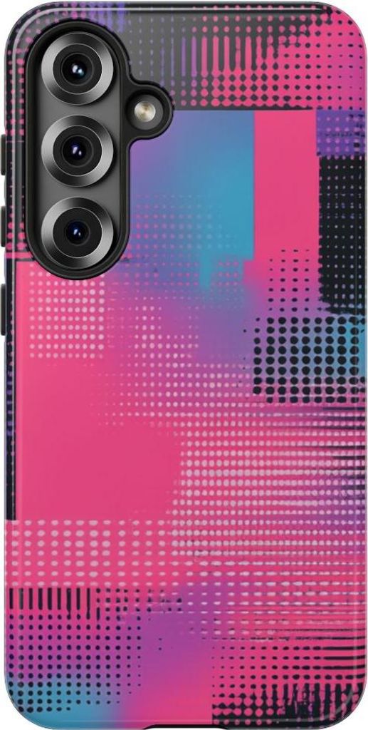 Lebhaftes abstraktes Geometriemuster – Hülle Kompatibel mit Samsung Galaxy S25